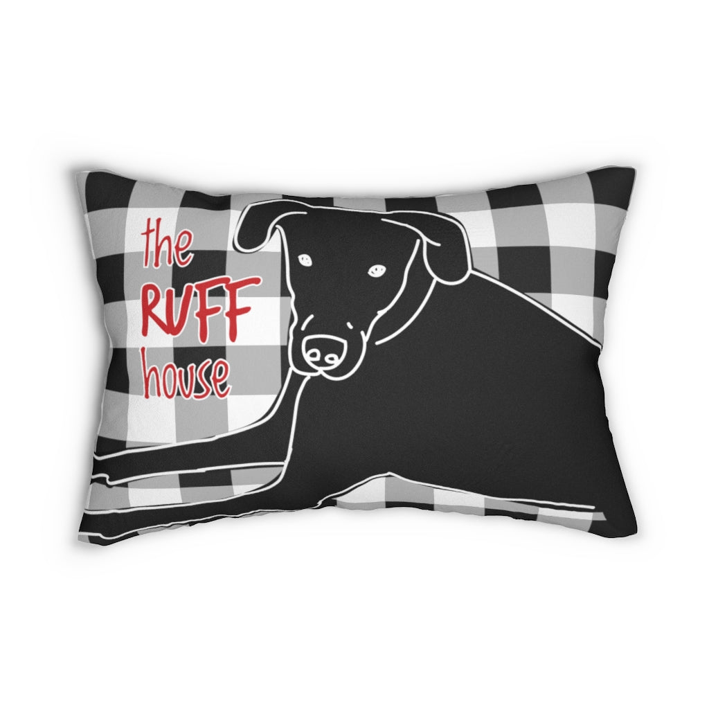 The Ruff House | Dog Lover's Spun Polyester Lumbar Pillow - Lindsay Ann Artistry