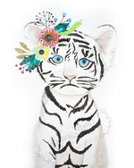 Boho Baby Tiger Cub Watercolor Print 8 x 10 Downloadable - Lindsay Ann Artistry