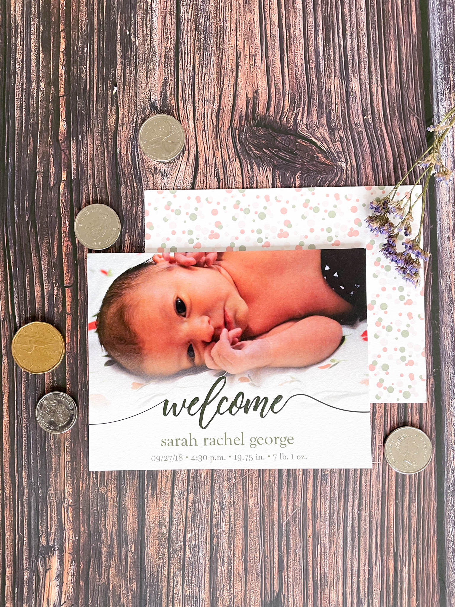Welcome Birth Announcement Cards - Lindsay Ann Artistry